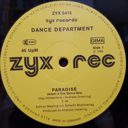 Dance Department – Paradise (Adam & Eve Dance Mix)
