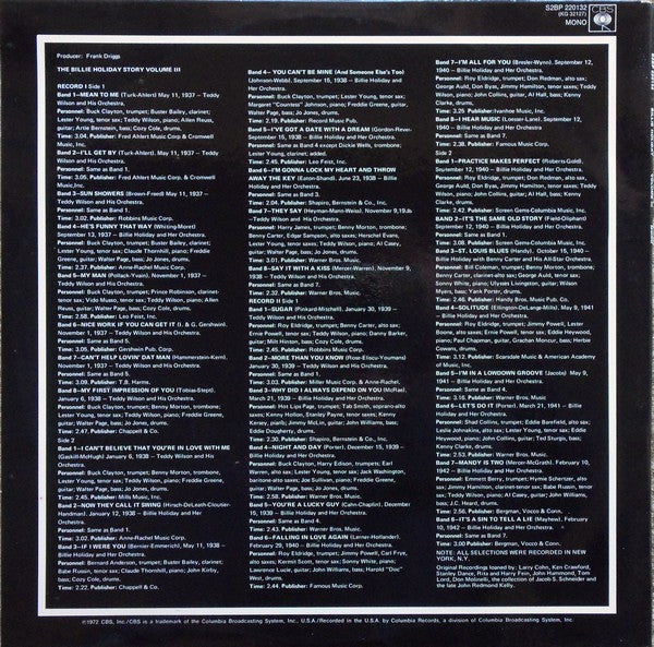 Billie Holiday – The Billie Holiday Story Volume III (2xLP) LP vinyl record, image 4 of 8