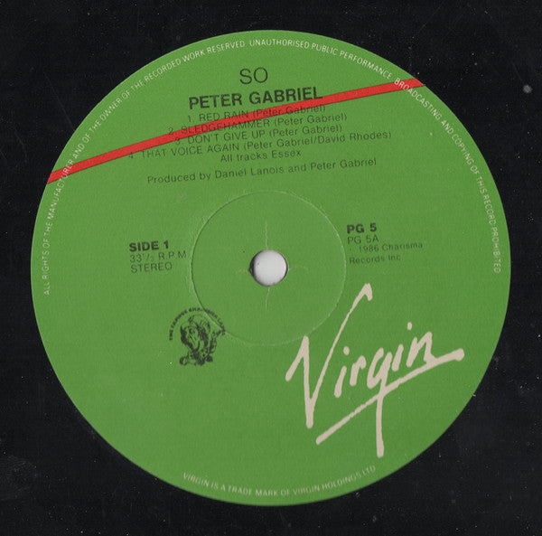 Peter Gabriel – So LP vinyl record, image 5 of 8