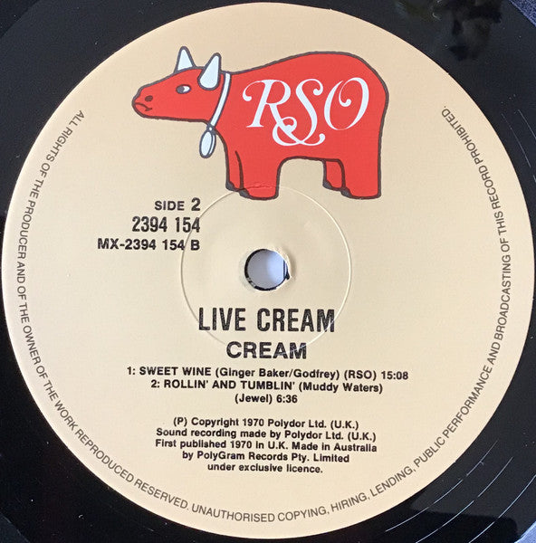 Cream – Live Cream LP vinyl record, image 4 of 6