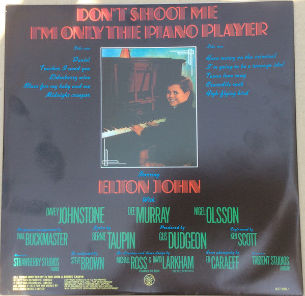 Elton John – Don't Shoot Me I'm Only The Piano Player LP vinyl record, image 5 of 6
