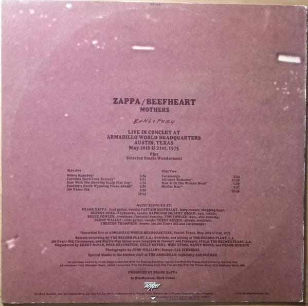 Frank Zappa, Captain Beefheart, The Mothers – Bongo Fury LP vinyl record, image 2 of 5
