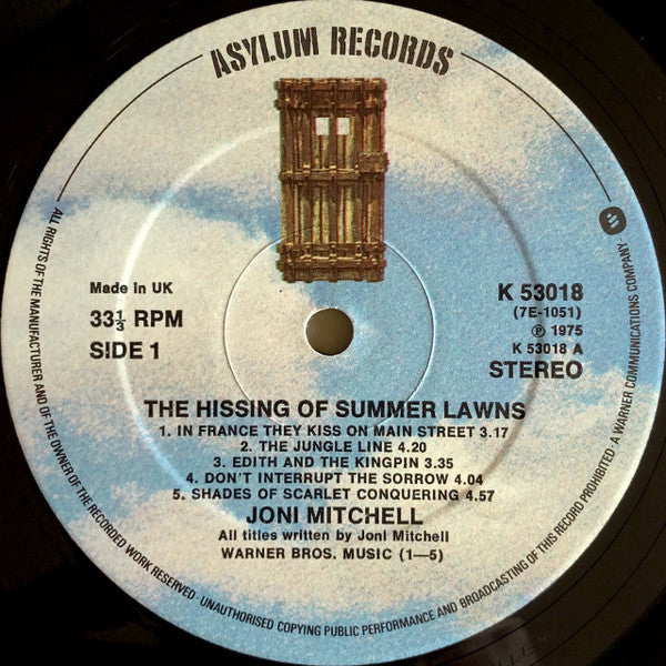 Joni Mitchell – The Hissing Of Summer Lawns LP vinyl record, image 5 of 8