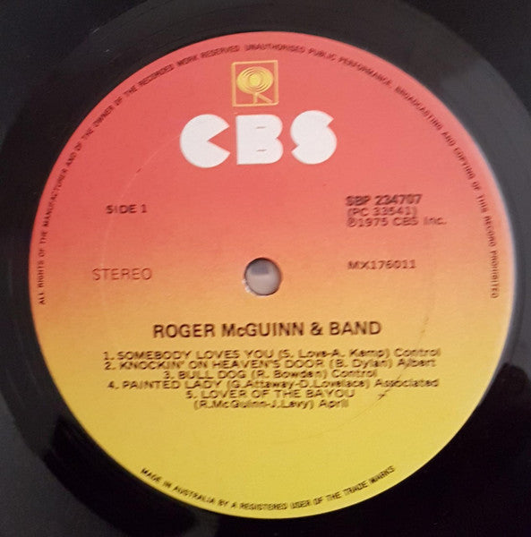 Roger McGuinn – Roger McGuinn & Band LP vinyl record, image 3 of 3