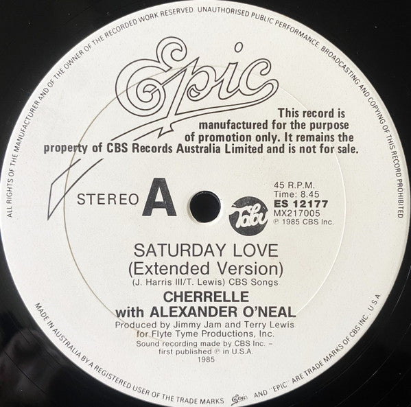 Cherrelle, Alexander O'Neal – Saturday Love (Extended Version) 12" vinyl record, image 4 of 5