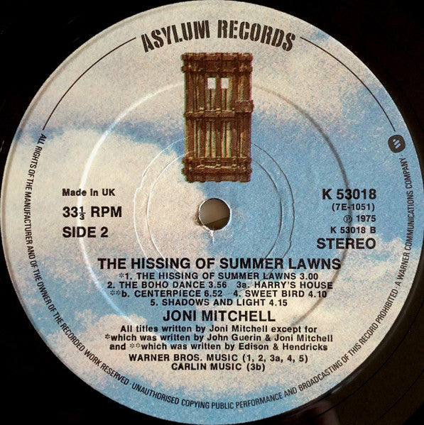 Joni Mitchell – The Hissing Of Summer Lawns LP vinyl record, image 6 of 8