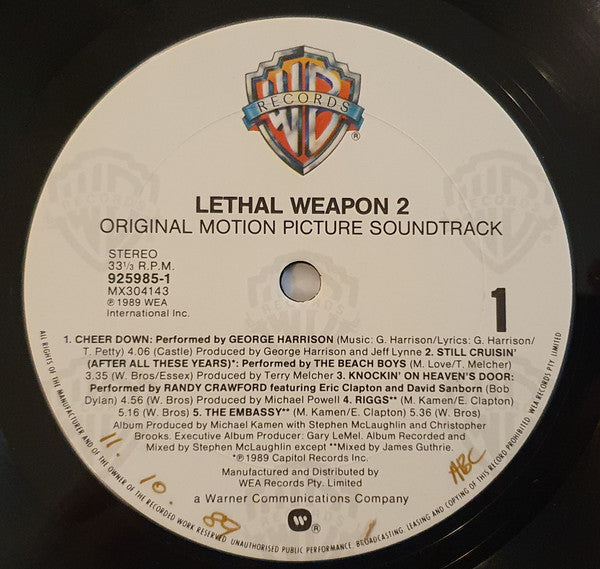 Various – Lethal Weapon 2 (Original Motion Picture Soundtrack) LP vinyl record, image 3 of 6