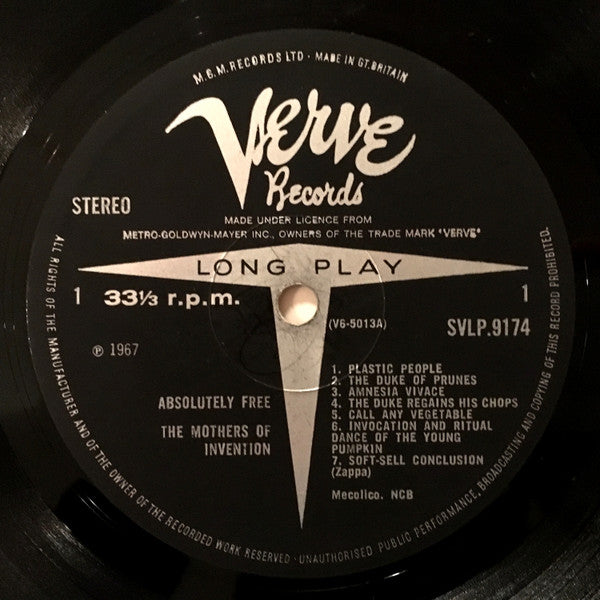 The Mothers – Absolutely Free LP vinyl record, image 3 of 4