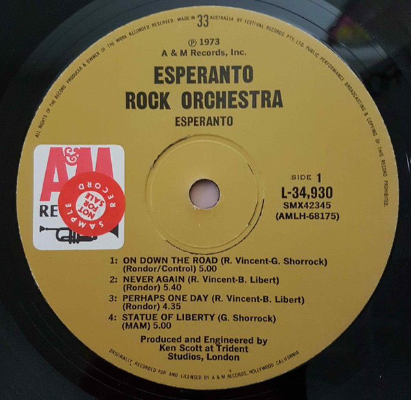 Esperanto – Esperanto Rock Orchestra LP vinyl record, image 3 of 4