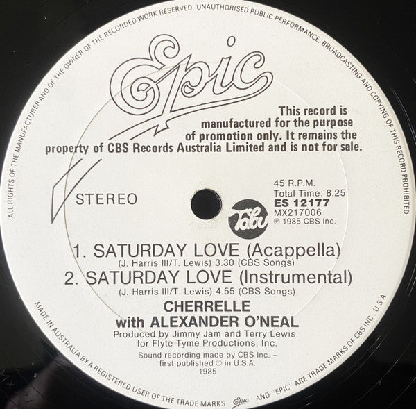 Cherrelle, Alexander O'Neal – Saturday Love (Extended Version) 12" vinyl record, image 5 of 5