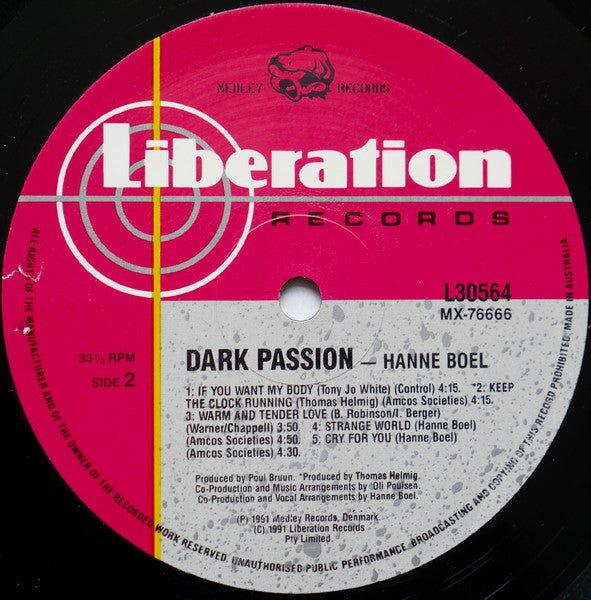 Hanne Boel – Dark Passion LP vinyl record, image 9 of 9