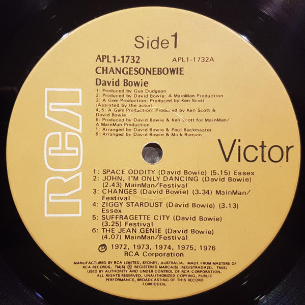David Bowie – ChangesOneBowie LP vinyl record, image 3 of 4