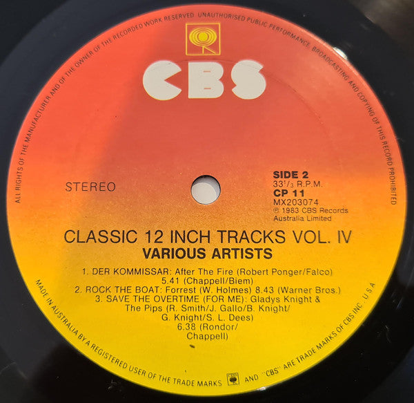 Various – Classic 12 Inch Tracks - Volume Four LP vinyl record, image 4 of 4