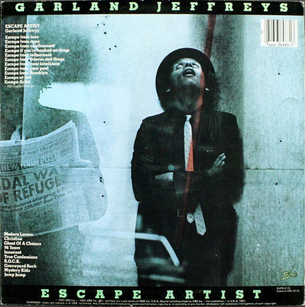 Garland Jeffreys – Escape Artist LP vinyl record, image 2 of 3