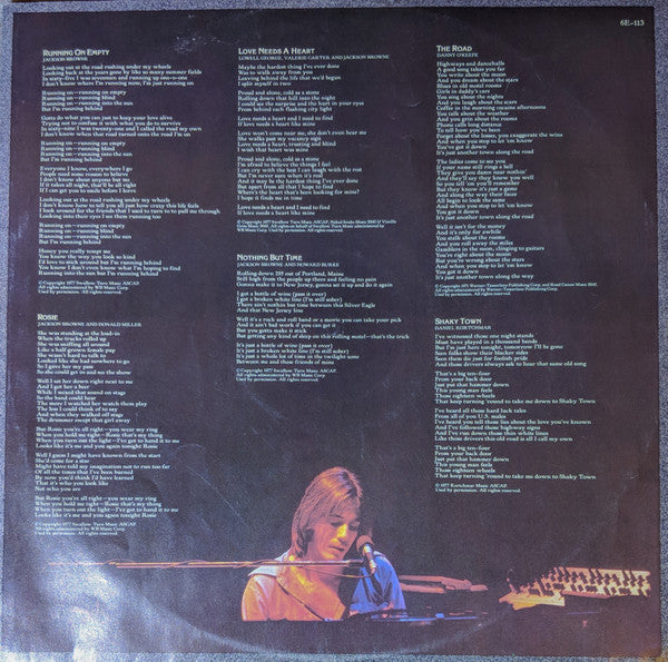 Jackson Browne – Running On Empty LP vinyl record, image 5 of 10