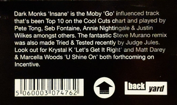 Dark Monks – Insane 12" vinyl record, image 4 of 4