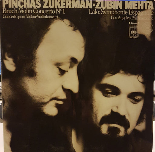 Pinchas Zukerman, Zubin Mehta, Los Angeles Philharmonic Orchestra, Max Bruch, Édouard Lalo – Violin Concerto No. 1 / Symphonie Espagnole LP vinyl record, image 1 of 2