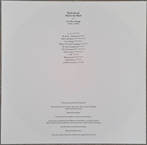 Radiohead – Hail To The Thief (Live Recordings 2003-2009) LP vinyl record, image 6 of 9