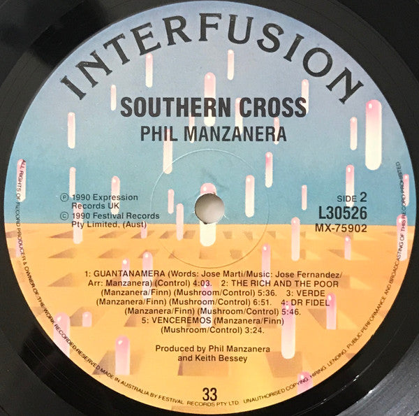 Phil Manzanera – Southern Cross LP vinyl record, image 4 of 4