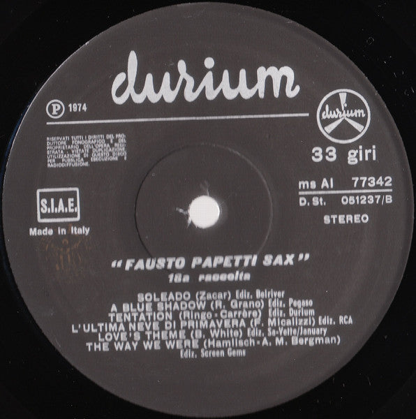 Fausto Papetti – 18a Raccolta LP vinyl record, image 4 of 8