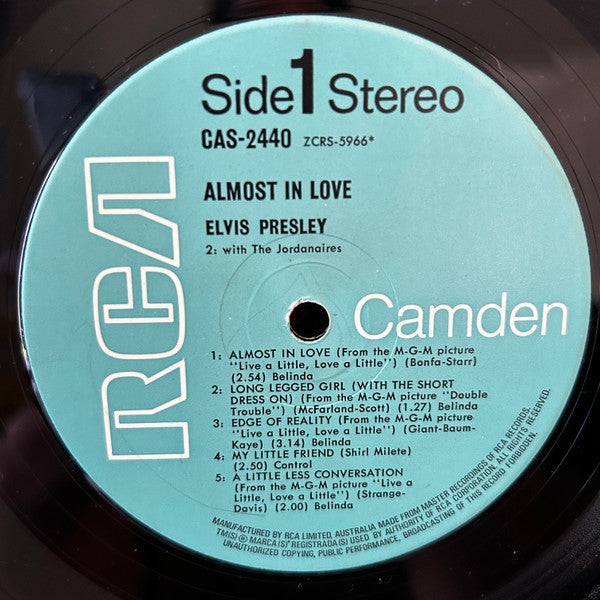 Elvis Presley – Almost In Love LP vinyl record, image 3 of 4