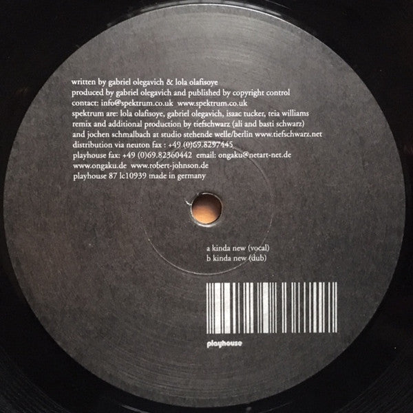Spektrum – Kinda New (Tiefschwarz Mixes) 12" vinyl record, image 4 of 6