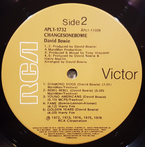 David Bowie – ChangesOneBowie LP vinyl record, image 4 of 4