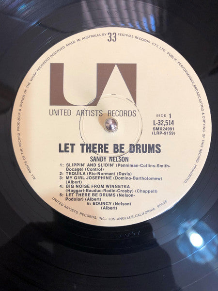 Sandy Nelson – Let There Be Drums LP vinyl record, image 3 of 3