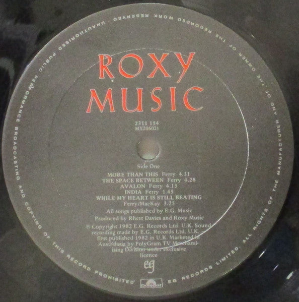 Roxy Music – Avalon LP vinyl record, image 3 of 6