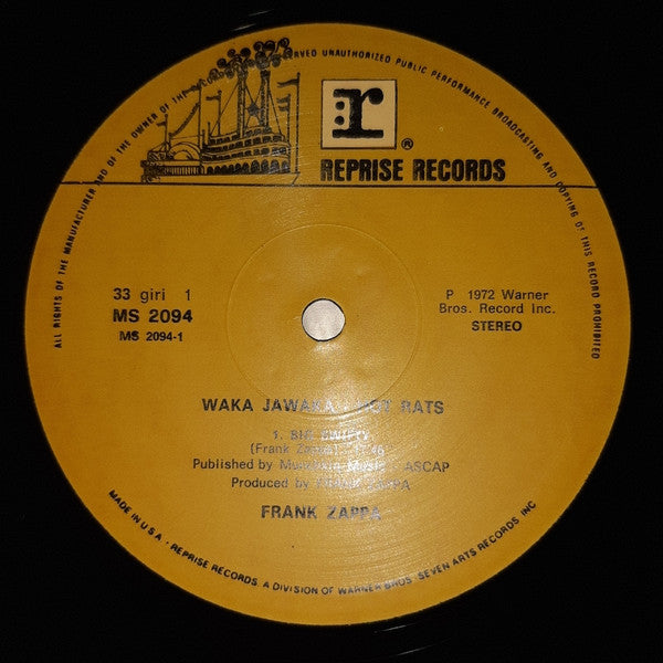 Frank Zappa – Waka/Jawaka - Hot Rats LP vinyl record, image 3 of 4