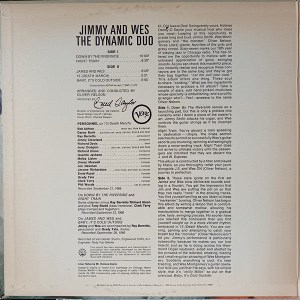 Jimmy Smith, Wes Montgomery – Jimmy & Wes - The Dynamic Duo LP vinyl record, image 2 of 6
