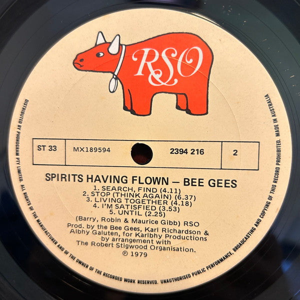 Bee Gees – Spirits Having Flown LP vinyl record, image 4 of 4