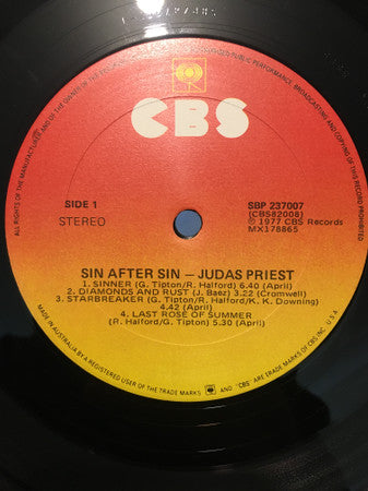 Judas Priest – Sin After Sin LP vinyl record, image 3 of 4