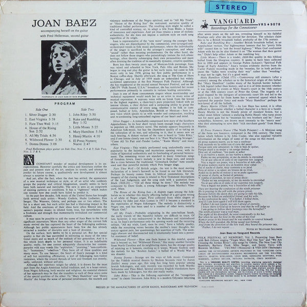 Joan Baez – Joan Baez LP vinyl record, image 2 of 4