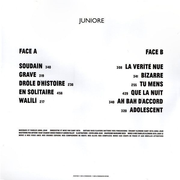Juniore – Un Deux Trois LP vinyl record, image 6 of 6
