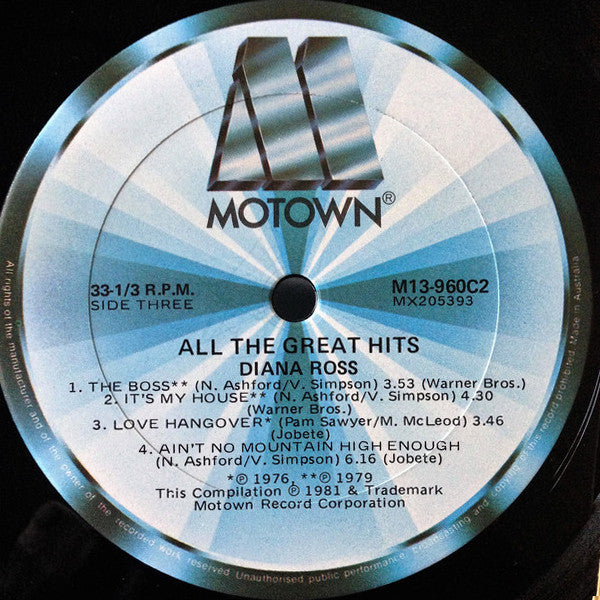 Diana Ross – All The Great Hits (2xLP) LP vinyl record, image 7 of 8