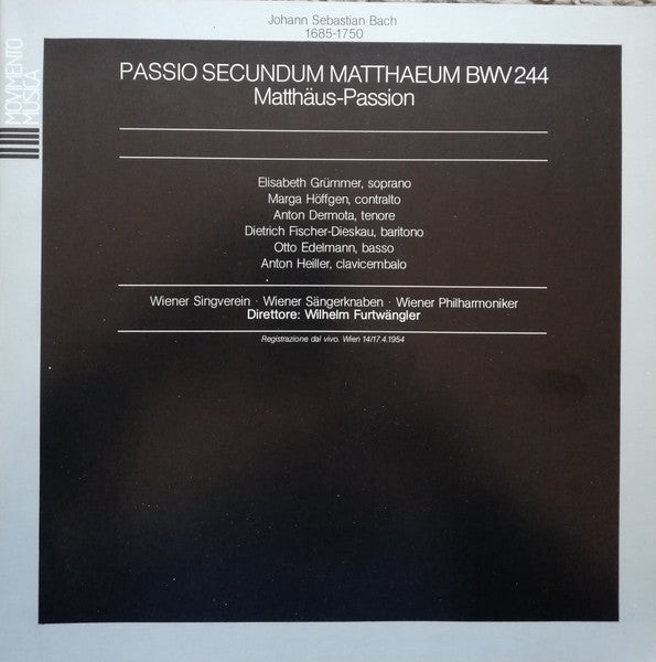 Johann Sebastian Bach, Anton Dermota, Dietrich Fischer-Dieskau, Elisabeth Grümmer, Marga Höffgen, Otto Edelmann, Wiener Akademie Kammerchor, Die Wiener Sängerknaben, Wiener Philharmoniker, Wilhelm Furtwängler – Passio Secundum Matthaeum BWV 244 (3xLP) LP vinyl record, image 3 of 9