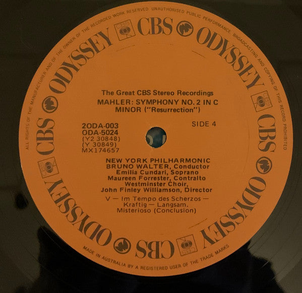 Bruno Walter, Gustav Mahler, New York Philharmonic – Resurrection (2xLP) LP vinyl record, image 7 of 7