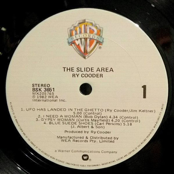 Ry Cooder – The Slide Area LP vinyl record, image 3 of 4