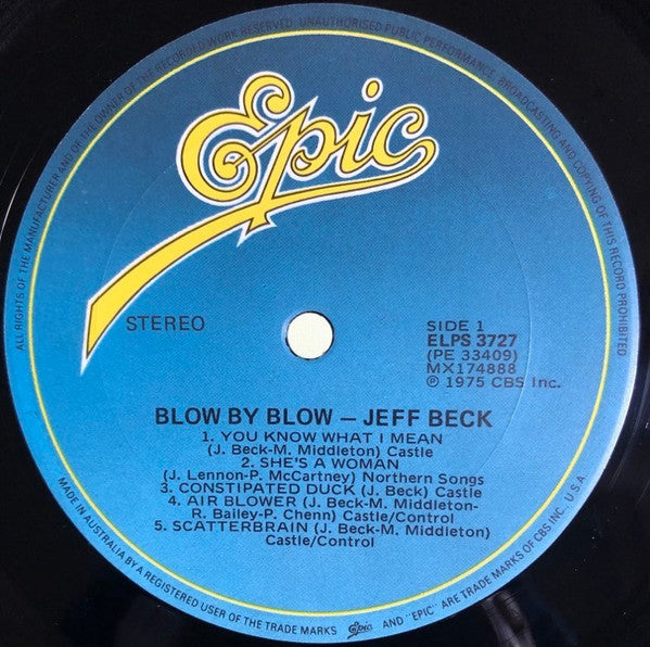 Jeff Beck – Blow By Blow LP vinyl record, image 3 of 4