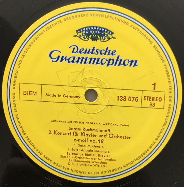 Sviatoslav Richter, Sergei Rachmaninoff – Klavierkonzert Nr. 2 In C-moll = Piano-Concerto No. 2 In C Minor / 6 Preludes LP vinyl record, image 3 of 4