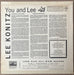 Lee Konitz, Jimmy Giuffre – You And Lee LP vinyl record, image 2 of 5