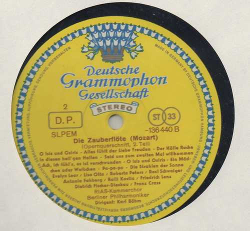 Wolfgang Amadeus Mozart, Karl Böhm, Evelyn Lear, Roberta Peters, Lisa Otto, Fritz Wunderlich, Dietrich Fischer-Dieskau, Franz Crass, Berliner Philharmoniker – Die Zauberflöte (Querschnitt) LP vinyl record, image 4 of 4