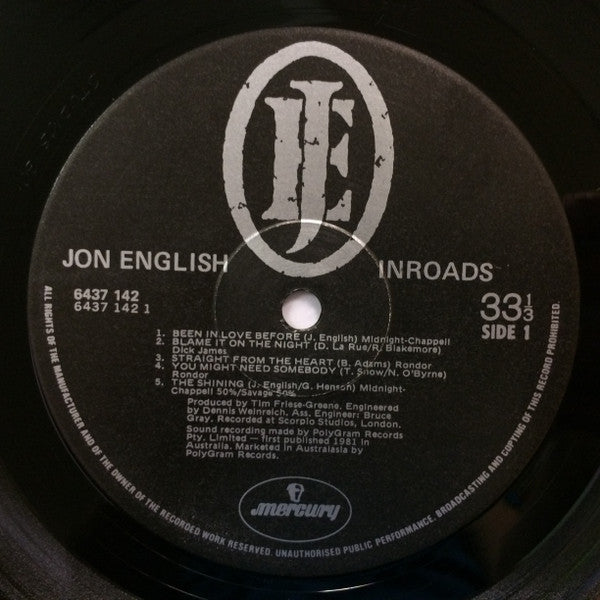 Jon English – In Roads LP vinyl record, image 5 of 6