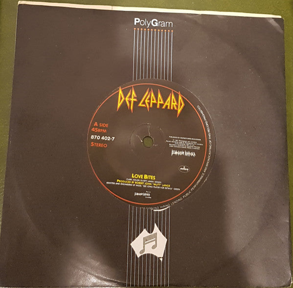 Def Leppard – Love Bites 7" vinyl record, image 3 of 3