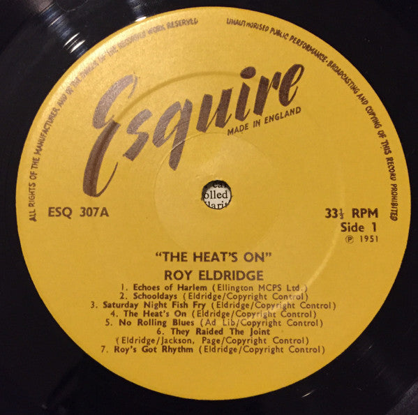 Roy Eldridge, Howard McGhee – The Heat's On LP vinyl record, image 3 of 4