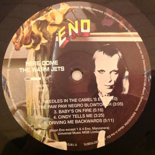 Brian Eno – Here Come The Warm Jets LP vinyl record, image 3 of 4