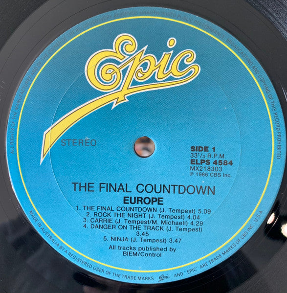 Europe – The Final Countdown LP vinyl record, image 3 of 6