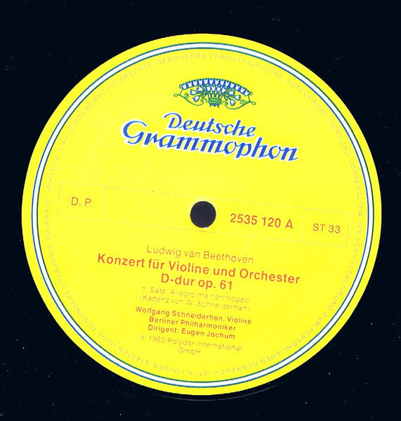 Ludwig Van Beethoven, Wolfgang Schneiderhan, Berliner Philharmoniker, Eugen Jochum – Violinkonzert LP vinyl record, image 3 of 4