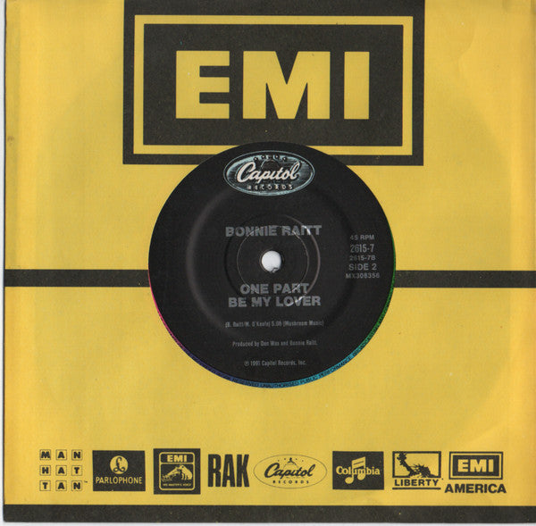 Bonnie Raitt – Something To Talk About 7" vinyl record, image 2 of 2